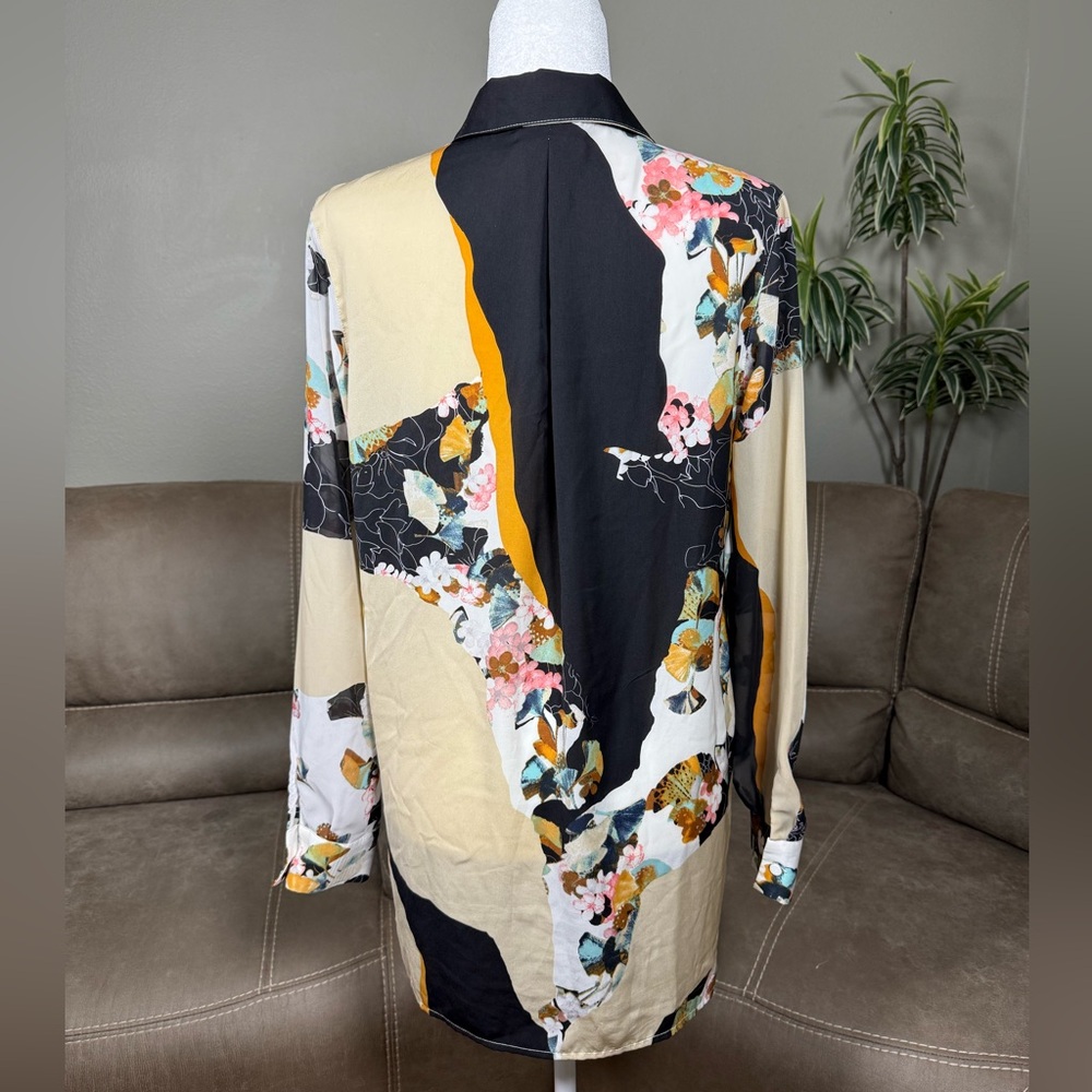 3.1 Phillip Lim X Target Floral Button Up Blouse Sz M Summer Spring Easter Party - Picture 8 of 15